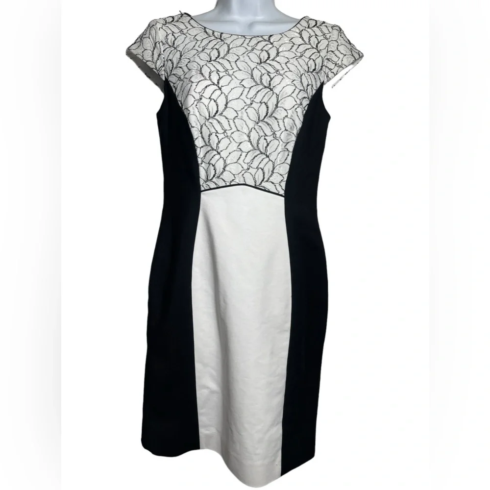 Antonio Melani dress size 4  black & white dress‎ with beautiful embroidery 🖤🤍